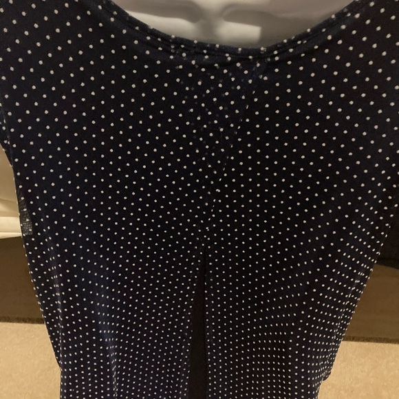 Ladies Green Envelope Navy Swiss Dot Blouse - Picture 4 of 5